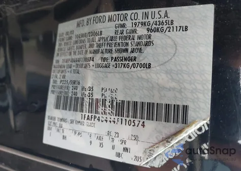 2004 Ford Mustang from USA, damaged, VIN 1FAFP40444F110574